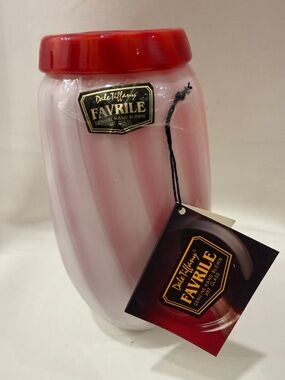 Dale Tiffany Pink And Red Swirl Art 7 1/2 In Favrile Hand Made Blown Glass Vase